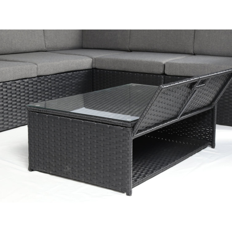 Mcnab 4 piece online rattan sectional